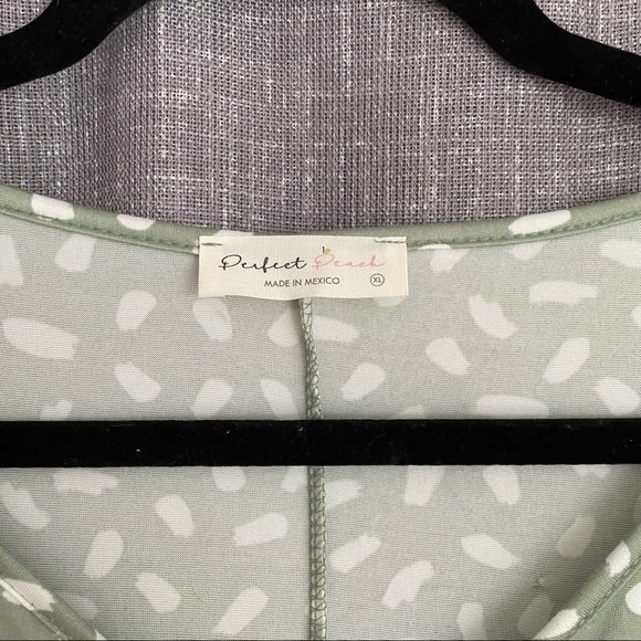 Perfect Peach Mini Smock Dress in Sage Green Dot - Picture 8 of 10